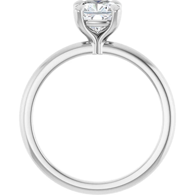14K White Gold 5/8 CTW Cushion-Cut Diamond Solitaire Ring with Claw Prongs