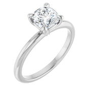 14K White Gold 5/8 CTW Cushion-Cut Diamond Solitaire Ring with Claw Prongs