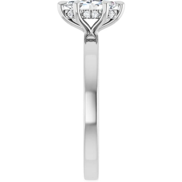 14K White Gold 5/8 CTW Marquise Diamond Solitaire Ring