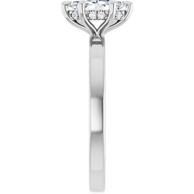 14K White Gold 5/8 CTW Marquise Diamond Solitaire Ring
