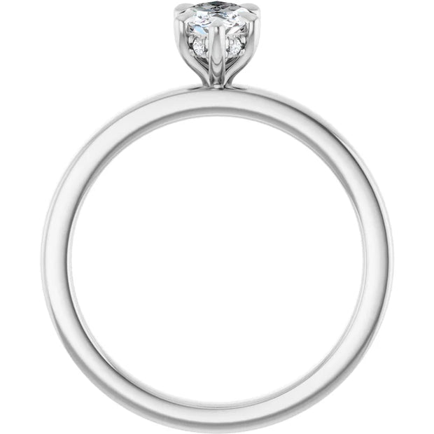 14K White Gold 5/8 CTW Marquise Diamond Solitaire Ring