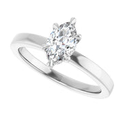14K White Gold 5/8 CTW Marquise Diamond Solitaire Ring