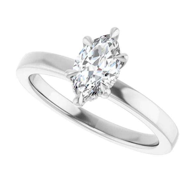 14K White Gold 5/8 CTW Marquise Diamond Solitaire Ring