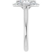 14K White Gold 7/8 CTW Marquise Diamond Halo Engagement Ring
