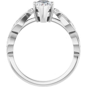 14K White Gold 9/10 CTW Marquise Diamond Engagement Ring with Celtic-Inspired Accents
