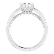 14K White Gold 9/10 CTW Princess Diamond Channel-Set Engagement Ring