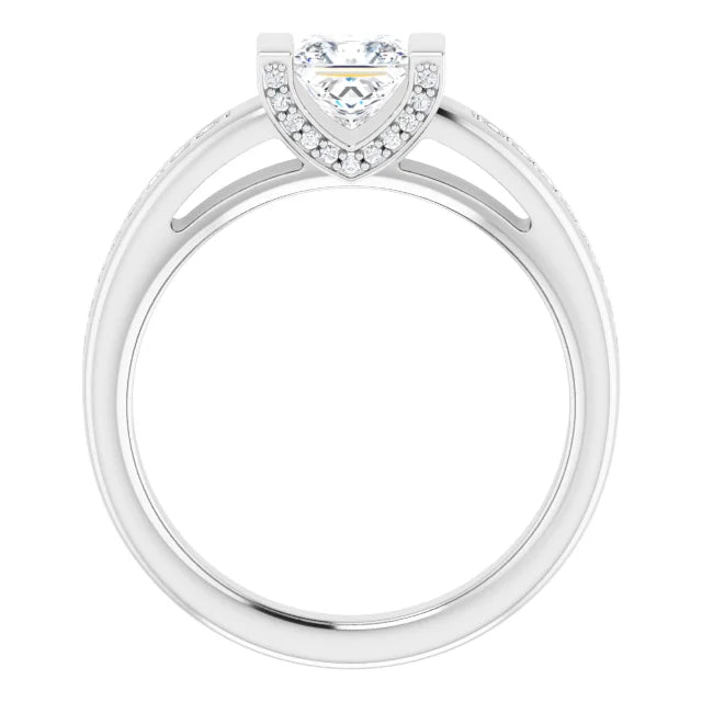 14K White Gold 9/10 CTW Princess Diamond Channel-Set Engagement Ring