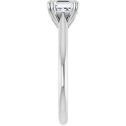 14K White Gold Asscher-Cut Solitaire Engagement Ring with 1 CT Center and Double Claw 8-Prong Setting
