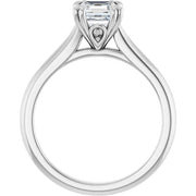 14K White Gold Asscher-Cut Solitaire Engagement Ring with 1 CT Center and Double Claw 8-Prong Setting