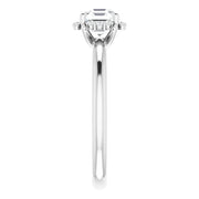 14K White Gold Asscher-Cut Diamond Engagement Ring with Milgrain Halo Accents 3/4 CT Center Stone