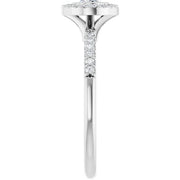 14K White Gold Bezel-Set Oval Halo Engagement Ring with 1 CT Center and 1 1/5 CTW Diamonds