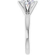 14K White Gold Classic Solitaire Engagement Ring with 1 CT Oval Center and 6-Prong Setting