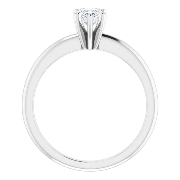 14K White Gold Heart-Shape Diamond Solitaire Engagement Ring with 3-Prong Setting 1/2 CT Center Stone