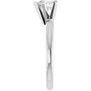 14K White Gold Bezel-Set Heart-Shape Diamond Solitaire Engagement Ring 1/2 CT Center Stone