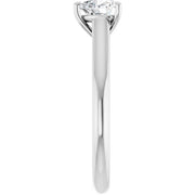 14K White Gold Heart-Shape Diamond Solitaire Engagement Ring with Cathedral Setting 1/2 CT Center Stone