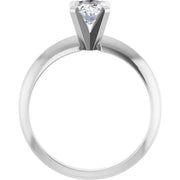 14K White Gold Heavyweight Solitaire Engagement Ring with 3/4 CT Oval Center and 4-Prong Setting