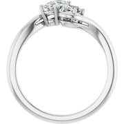 14K White Gold Oval Engagement Ring with 1 CT Center and 1 1/4 CTW Diamonds