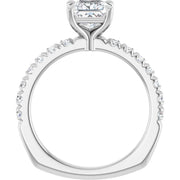 14K White Gold Princess-Cut Engagement Ring with 1 CT Center and 1 1/3 CTW Diamond Accents