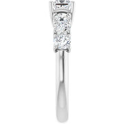 14K White Gold Princess-Cut Engagement Ring with 3/8 CT Center and 1 1/3 CTW Graduated Diamonds