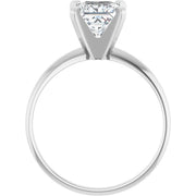 14K White Gold Princess-Cut Solitaire Engagement Ring with 1 CT Center and Lightweight Design