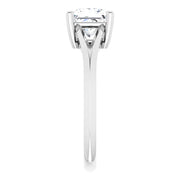 14K White Gold Princess-Cut Solitaire Engagement Ring with 3/4 CT Center and Tapered Cathedral Setting
