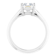 14K White Gold Princess-Cut Solitaire Engagement Ring with 3/4 CT Center and Tapered Cathedral Setting