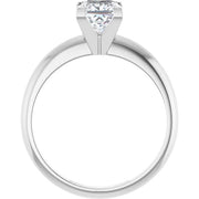 14K White Gold Princess-Cut Solitaire Ring with 3/4 CT Center and V-End Prong Setting
