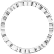 14K White Gold Wave-Pattern Sculptural Wedding Band