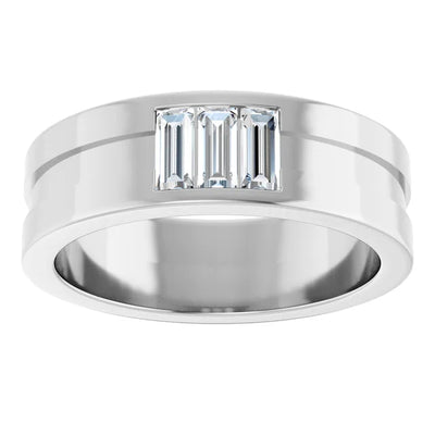 14K Yellow Gold 3/8 CTW Baguette Diamond Channel-Set Wedding Band