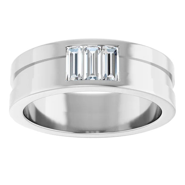 14K Yellow Gold 3/8 CTW Baguette Diamond Channel-Set Wedding Band