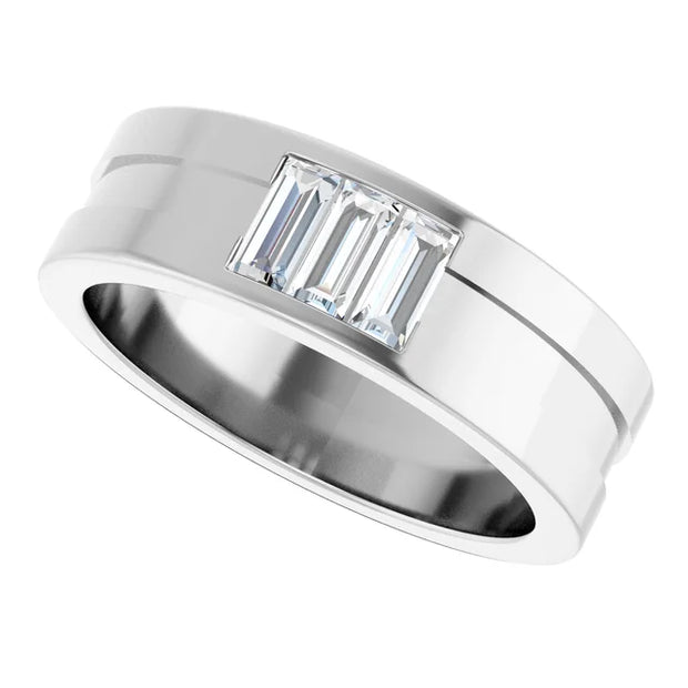 14K Yellow Gold 3/8 CTW Baguette Diamond Channel-Set Wedding Band