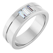 14K Yellow Gold 3/8 CTW Baguette Diamond Channel-Set Wedding Band