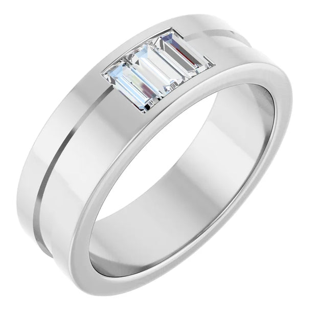 14K Yellow Gold 3/8 CTW Baguette Diamond Channel-Set Wedding Band