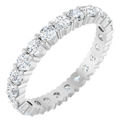 14K White Gold 1 3/8 CTW Round Diamond Eternity Wedding Band