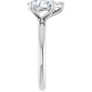 14k White Gold 1 1/2 CT Pear-Shaped Diamond Solitaire Ring with Claw-Prong Setting