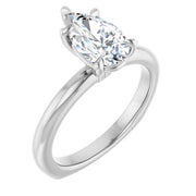 14k White Gold 1 1/2 CT Pear-Shaped Diamond Solitaire Ring with Claw-Prong Setting