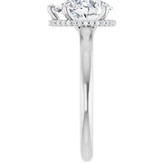 14k White Gold 1 1/2 CTW Pear-Shaped Diamond Halo Ring