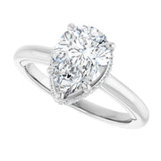 14k White Gold 1 1/2 CTW Pear-Shaped Diamond Halo Ring