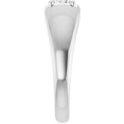 14k White Gold 1 1/4 CT Emerald-Cut Diamond Engagement Band Ring