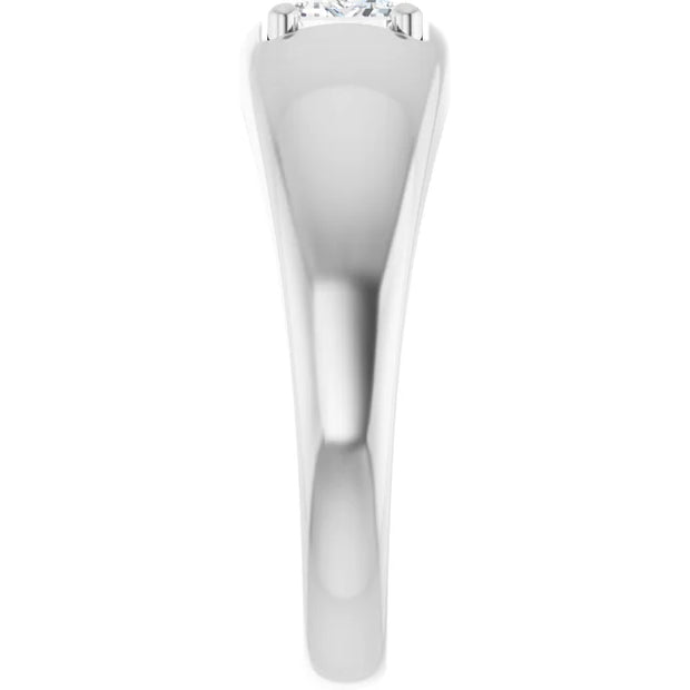 14k White Gold 1 1/4 CT Emerald-Cut Diamond Engagement Band Ring