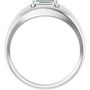 14k White Gold 1 1/4 CT Emerald-Cut Diamond Engagement Band Ring