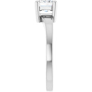 14k White Gold 1 1/4 CT Emerald-Cut Diamond Solitaire Ring with Bold Tapered Band