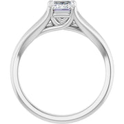14k White Gold 1 1/4 CT Emerald-Cut Diamond Solitaire Ring with Split Shank