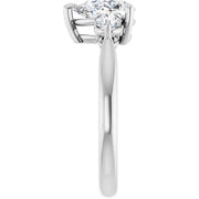 14k White Gold 1 1/4 CTW Pear-Shaped Diamond Three-Stone Ring
