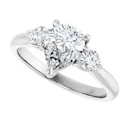14k White Gold 1 1/4 CTW Pear-Shaped Diamond Three-Stone Ring