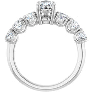 14k White Gold 1 3/4 CTW Pear-Shaped Diamond Ring with Graduated Accents