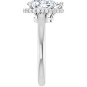 14k White Gold 1 CTW Pear-Shaped Diamond Halo Ring