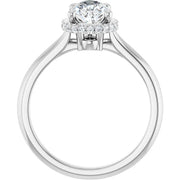14k White Gold 1 CTW Pear-Shaped Diamond Halo Ring
