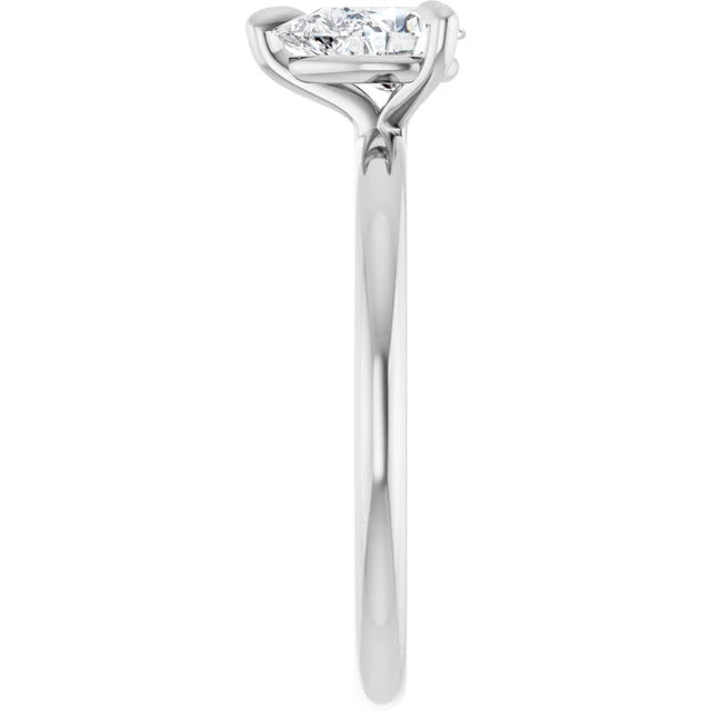 14k White Gold 1/2 CT Pear-Shaped Diamond Solitaire Ring