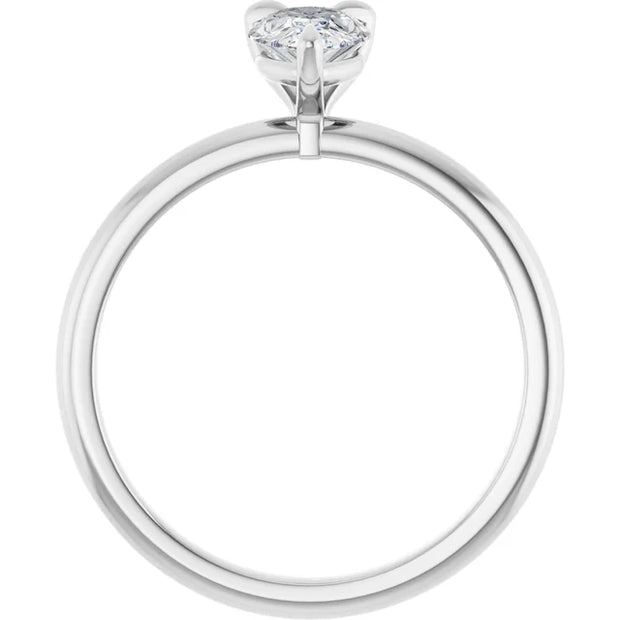 14k White Gold 1/2 CT Pear-Shaped Diamond Solitaire Ring